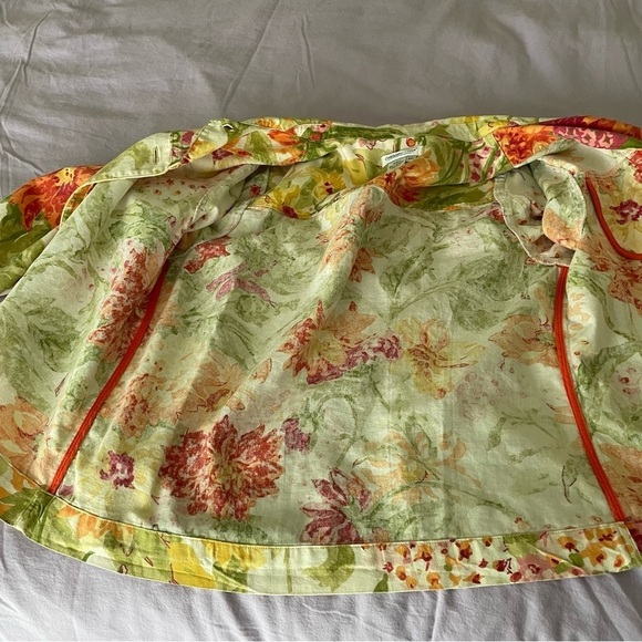 Coldwater Creek 100% Cotton Floral Jacket Spring Colors Button Up Size Petite M - Picture 10 of 11